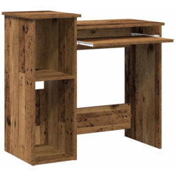 vidaXL 3 Shelf Compact Desk Black - Size: 78 x 84 x 40cm - Brown - Wilko - thumbnail 5