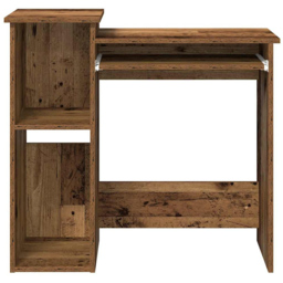 vidaXL 3 Shelf Compact Desk Black - Size: 78 x 84 x 40cm - Brown - Wilko - thumbnail 4