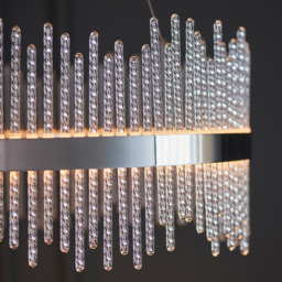 Merano Trapani Clear Glass Chrome Plate Pendant Light - Size: 70 x 70 x 163cm - Silver - Wilko - thumbnail 6