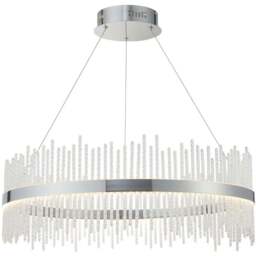 Merano Trapani Clear Glass Chrome Plate Pendant Light - Size: 70 x 70 x 163cm - Silver - Wilko - thumbnail 4
