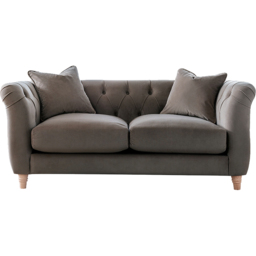 Elsie Chesterfield 5 Seater Mushroom Plush Velvet Sofa Suite - Brown - Wilko - thumbnail 4