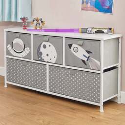 Liberty House Toys 5 Drawer Space Kids Storage Chest - Size: 55 x 100 x 30cm - Wilko