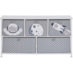 Liberty House Toys 5 Drawer Space Kids Storage Chest - Size: 55 x 100 x 30cm - Wilko - thumbnail 4