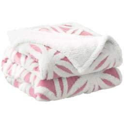 Velosso Coral Pink Orbit Sherpa Throw 150 x 200cm - Size: 150 x 200 x 1cm - Wilko
