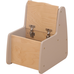 FurnitureHMD Natural and Grey Kids Wooden Storage Chair - Size: 48.5 x 33 x 45cm - Grey+Natural - Wilko - thumbnail 3