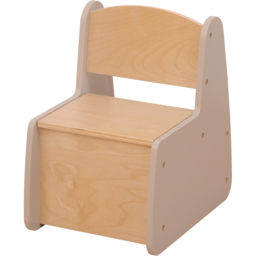 FurnitureHMD Natural and Grey Kids Wooden Storage Chair - Size: 48.5 x 33 x 45cm - Grey+Natural - Wilko - thumbnail 5