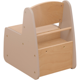 FurnitureHMD Natural and Grey Kids Wooden Storage Chair - Size: 48.5 x 33 x 45cm - Grey+Natural - Wilko - thumbnail 4