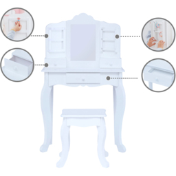 Teamson Kids Little Princess Anna White Medium Toy Vanity - Size: 100.0 x 30.0 x 62.0cm - Wilko - thumbnail 6
