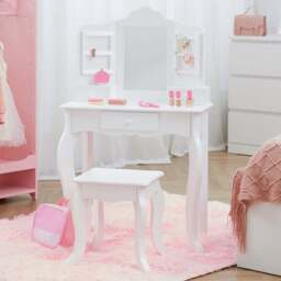 Teamson Kids Little Princess Anna White Medium Toy Vanity - Size: 100.0 x 30.0 x 62.0cm - Wilko