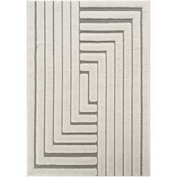 Freya Living Room Area Rug Contemporary 3D Embossed Modern Merge Line Design - Cream 120cm x 170cm - Size: 170 x 120 x 2cm - Desire Rugs - Wilko - thumbnail 1