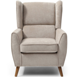 Lily Taupe Chenille Wingback Armchair - Size: 102 x 77 x 85.5cm - Kyoto Futons - Wilko - thumbnail 3