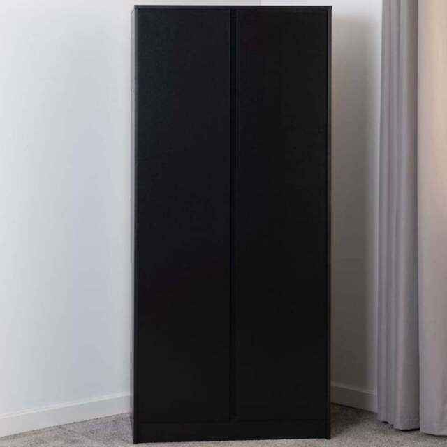 Seconique Malvern 2 Door Black Wardrobe - Wilko - image 1