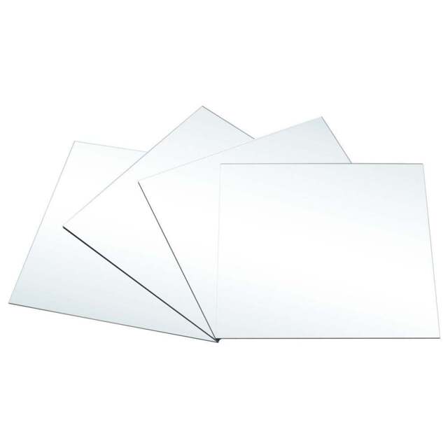 Living and Home 4 Pack Acrylic Adhesive Wall Mirror Tiles - Size: 30 x 30cm - Clear - Wilko - image 1