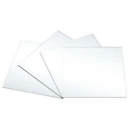 Living and Home 4 Pack Acrylic Adhesive Wall Mirror Tiles - Size: 30 x 30cm - Clear - Wilko - thumbnail 1
