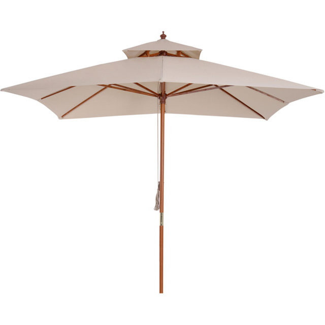 Outsunny Beige Double Tier Crank Handle Parasol 3m - Size: 300 x 300 x 297cm - Cream - Wilko - image 1