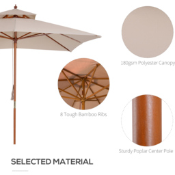Outsunny Beige Double Tier Crank Handle Parasol 3m - Size: 300 x 300 x 297cm - Cream - Wilko - thumbnail 5
