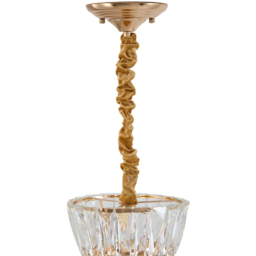 Living and Home Gold Iron Crystal E14 LED Pendant Light - Size: 55.5 x 21.5 x 21.5cm - Gold + Transparent - Wilko - thumbnail 6