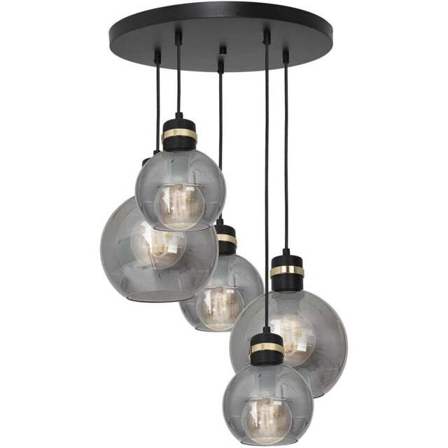 Milagro Omega Circ Black Pendant Lamp 230V - Size: 40 x 40 x 100cm - Wilko - image 1