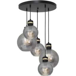 Milagro Omega Circ Black Pendant Lamp 230V - Size: 40 x 40 x 100cm - Wilko