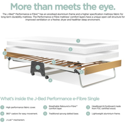 Jay-Be J-Bed Single Folding Bed with Performance e-Fibre Mattress - Silver - Wilko - thumbnail 7