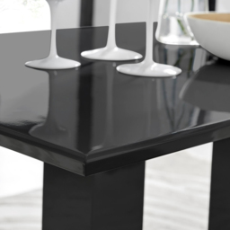 Furniturebox Molini Valera 6 Seater Dining Set Black Gloss and Chrome - Wilko - thumbnail 6