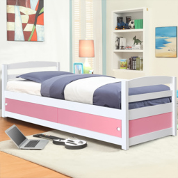 Brooklyn Single Pink Wooden Storage Bed Frame - Wilko - thumbnail 1
