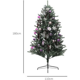 Everglow Pre-Lit Artificial Christmas Tree with Purple Ornaments 6ft - Green - Wilko - thumbnail 4
