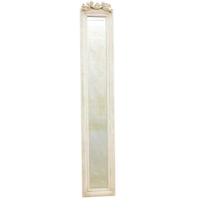 Acacia Home Antique White Elegant Slim Wall Mirror 109 x 13cm - Wilko - image 1