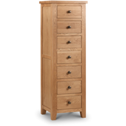 Julian Bowen Marlborough 7 Drawer White Oak Narrow Chest of Drawers - Wood - Wilko - thumbnail 3