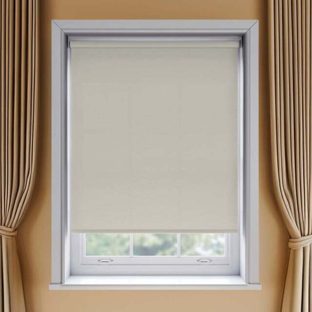 New Edge Blinds Thermal Blackout Roller Blind Oyster 145cm - Size: W 145cm x D 170cm - Brown - Wilko - image 1