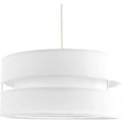 Happy Homewares 3 Tier White Linen Fabric Pendant Shade - Size: 17 x 35 x 35cm - Wilko