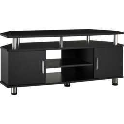 Portland 2 Door 2 Shelf Black Aluminium TV Cabinet - Size: 120 x 39 x 52cm - Wilko - thumbnail 3