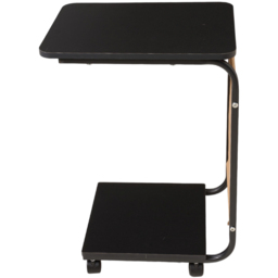 Living and Home Black C-Shape Side Table with Lockable Castors - Size: 61 x 40 x 30cm - Wilko - thumbnail 4