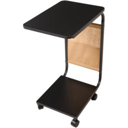 Living and Home Black C-Shape Side Table with Lockable Castors - Size: 61 x 40 x 30cm - Wilko - thumbnail 3