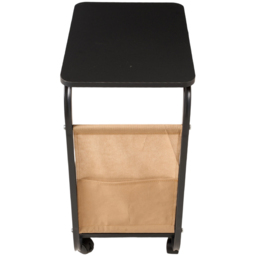 Living and Home Black C-Shape Side Table with Lockable Castors - Size: 61 x 40 x 30cm - Wilko - thumbnail 5