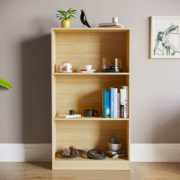 VIDA DESIGNS Cambridge 3 Shelf Oak Medium Bookcase - Brown - Wilko - thumbnail 4