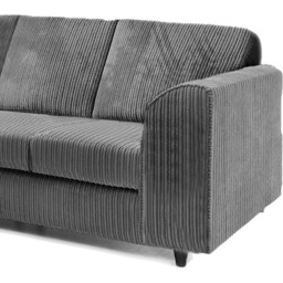 Luxor 5 Seater Grey Jumbo Cord Full Back L Shaped Corner Sofa Set - Wilko - thumbnail 6