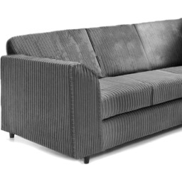 Luxor 5 Seater Grey Jumbo Cord Full Back L Shaped Corner Sofa Set - Wilko - thumbnail 4