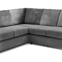 Luxor 5 Seater Grey Jumbo Cord Full Back L Shaped Corner Sofa Set - Wilko - thumbnail 5