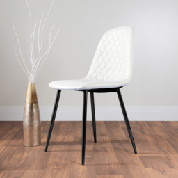 Furniturebox Elissa Solara Marble Effect 2 Seater Dining Set White and Black - Wilko - thumbnail 4