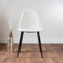 Furniturebox Elissa Solara Marble Effect 2 Seater Dining Set White and Black - Wilko - thumbnail 5