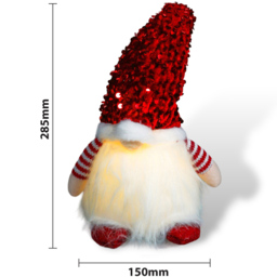 Xmas Haus Red Sparkly Light Up Festive Gonk Decoration - Size: 200 x 130 x 130cm - Wilko - thumbnail 7