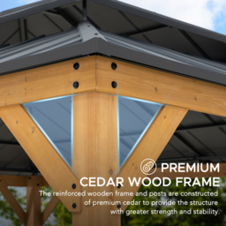 Sunjoy Rimo 3.9 x 4.5m Anthracite Cedar Wood Gazebo - Black - Wilko - thumbnail 6