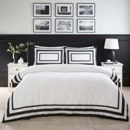 Oxford Border Duvet Set Monochrome Superking - Size: Super King - Divante - Wilko - thumbnail 1