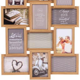 Canterbury Wooden 15 Aperture Frame 6 x 4 inch - Size: A6 - Brown - The Port. Co Gallery - Wilko - thumbnail 4