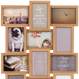 Canterbury Wooden 15 Aperture Frame 6 x 4 inch - Size: A6 - Brown - The Port. Co Gallery - Wilko - thumbnail 3