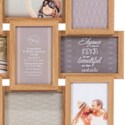 Canterbury Wooden 15 Aperture Frame 6 x 4 inch - Size: A6 - Brown - The Port. Co Gallery - Wilko - thumbnail 5