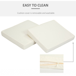Outsunny Cream White Seat and Back Garden Cushion Set - Size: 2 Piece - Wilko - thumbnail 7