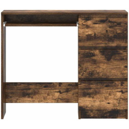 vidaXL 3 Drawer Computer Desk with Keyboard Tray Smoked Oak - Size: 76 x 90 x 45cm - Brown - Wilko - thumbnail 6