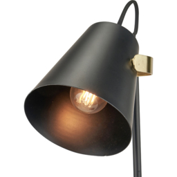 Pacific Lifestyle Theia Black and Brushed Brass Table Lamp - Wilko - thumbnail 4